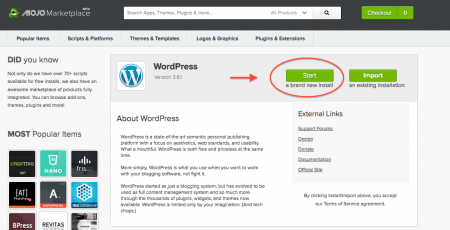 Wordpress Installation Details: Author Website